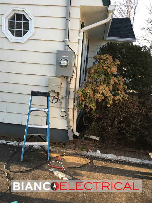 Electric meter equipment mounted outside a home